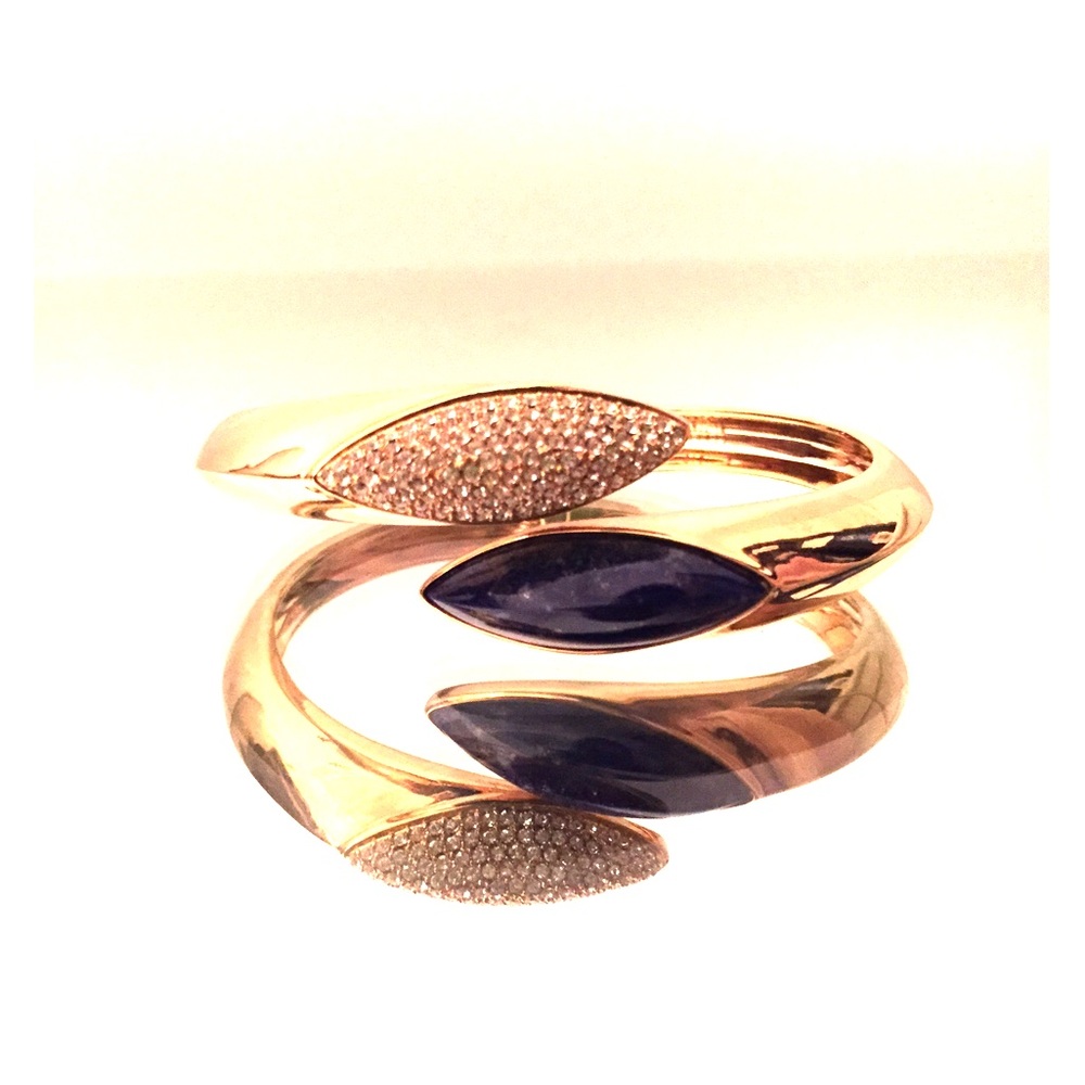 Stuart Weitzman blue stone gold plated bracelet